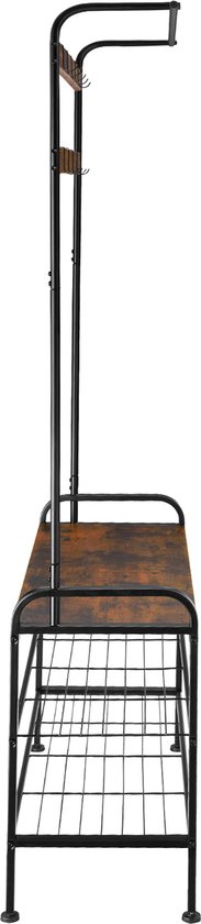 tectake - porte-manteau Alberta armoire - brun foncé industriel - 404535