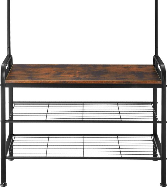 tectake - porte-manteau Alberta armoire - brun foncé industriel - 404535