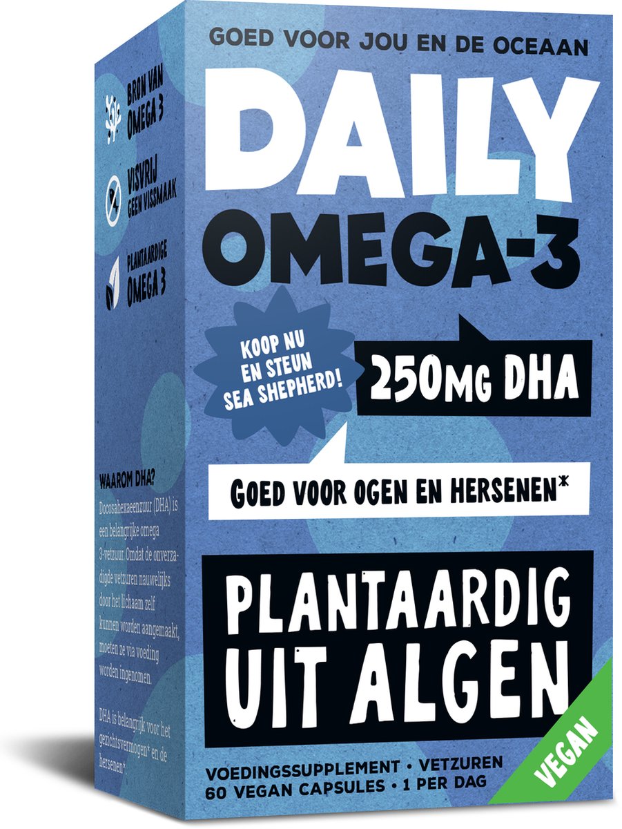 Goedkoopste Daily Supplements - Omega-3 uit Algen - 250 mg DHA - 100 Plantaardig - 60 Softgels
