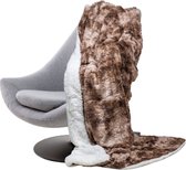 JM Force Plaid Deken Blanket-Luxe Imitatie bont Faux Fur-150x200CM-Bruin Marble-Super Zacht en Warm