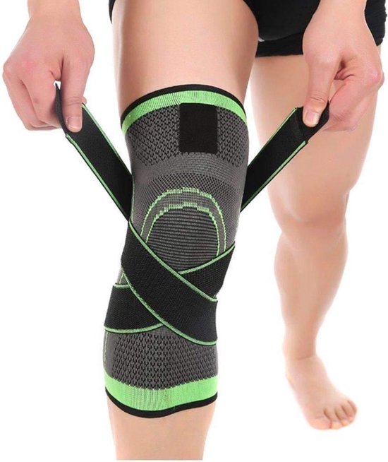 Knie band (zwart) - Knie Versterking - Orthopedische kniebrace voor kruisband - Knieband voor meniscus - Kniebeschermer - Knie brace patella - Compressie kniebandage blessure - MAAT XL - FITMANIAC