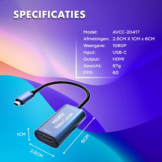 HDMI Game Capture Card - Video Capture - HDMI naar USB C - 4k - 1080P HD - Streamen - Met USB Adapter - URGOODS