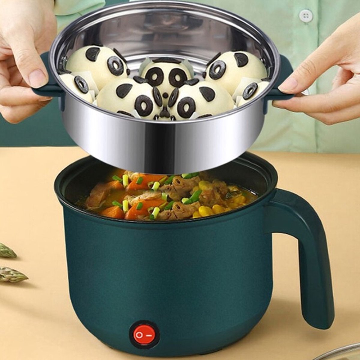 Multicooker Met Airfryer - 15-delige Set - 6L - 24 Automatische Programmas Incl Slowcooker Rijstkoker Stomer Snelkookpan Grijs Van Saaf