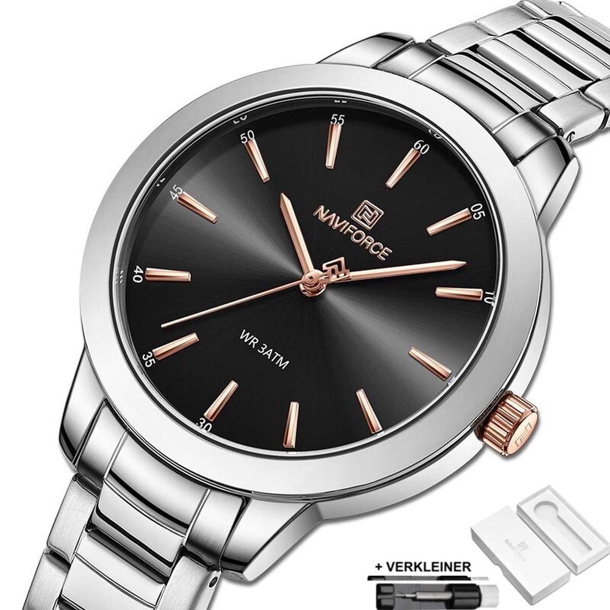 Horloges voor Vrouwen Dames Horloge Watch Dameshorloge - Cadeau Geschenkset Vrouwen Meisjes - Zilver Zwart - Litts®