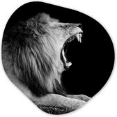 Décoration murale Bio - Décoration Décoration murale Plastique - Peinture Bio - Lion - Animaux Sauvages - Herbe - Zwart - Wit- 90x90 cm - Moule Miroir Bio sur Plastique