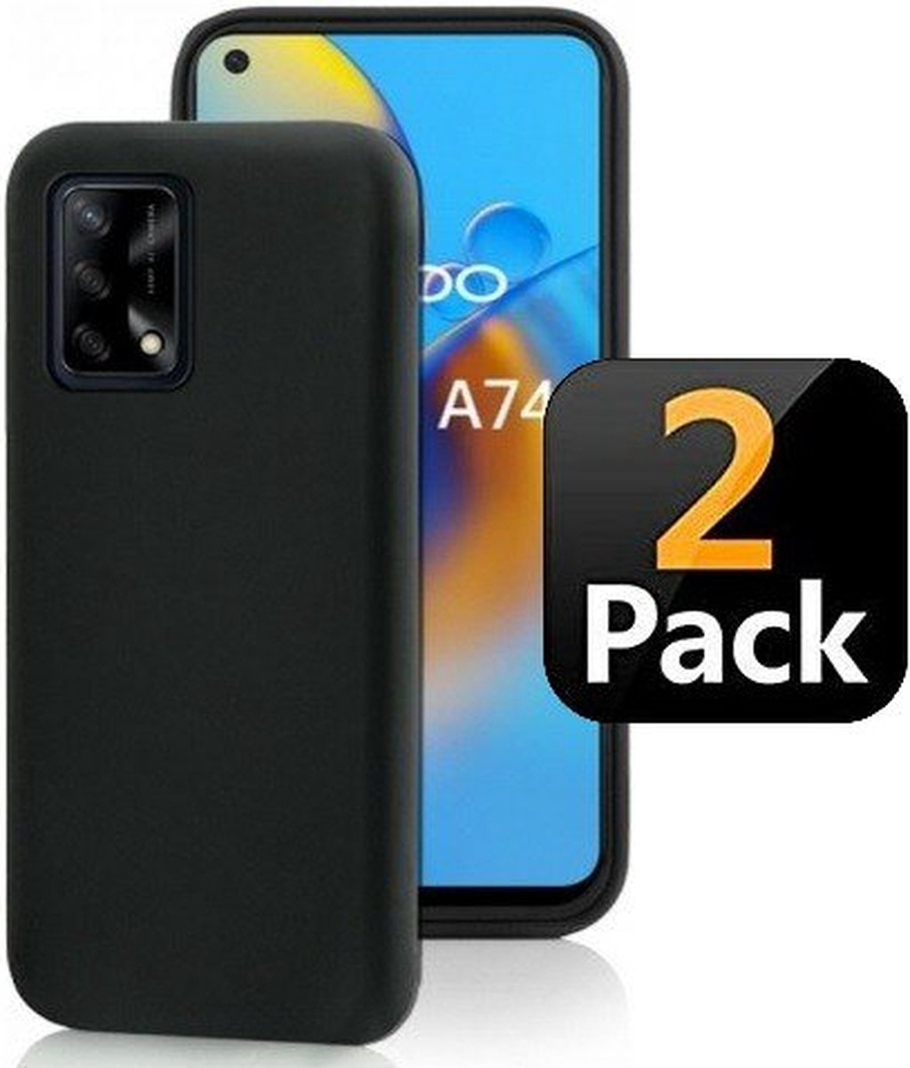 Oppo A54 Hoesje Siliconen TPU Zwart 2x