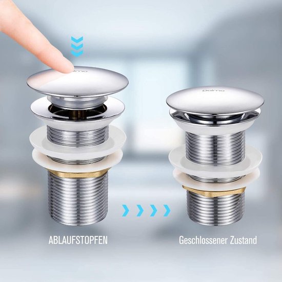 Wastafel afvoerplugRVS Gootsteen afvoer plug Wasbak Luxe afvoerplug Afvoer bol