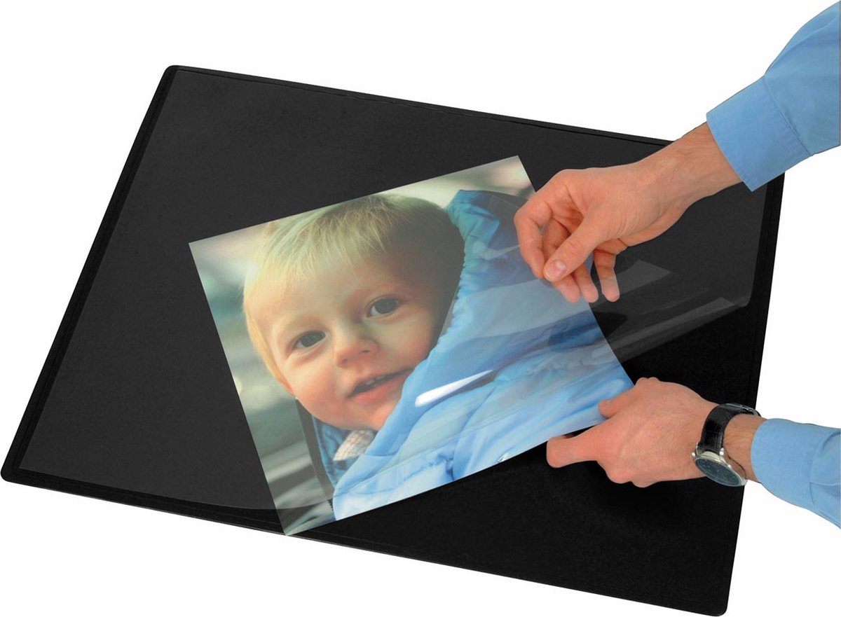 Q-CONNECT onderlegger, ft 63 x 50 cm, zwart, met folie