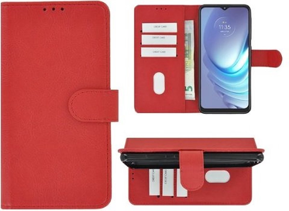 Motorola Moto G50 Hoesje Met Pasjeshouder Bookcase Rood