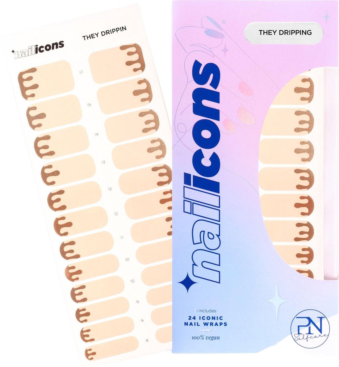 Goedkoopste PN Selfcare - Nagelstickers - Vegan Nail Wraps - 10 Dagen Effect - Duurzame Nail Art - 24 Stuks