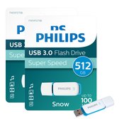 Philips FM51FD75B Clé USB Snow Edition - 512 Go - USB A 3.0 - LED - Blue Ocean - Pack de 2