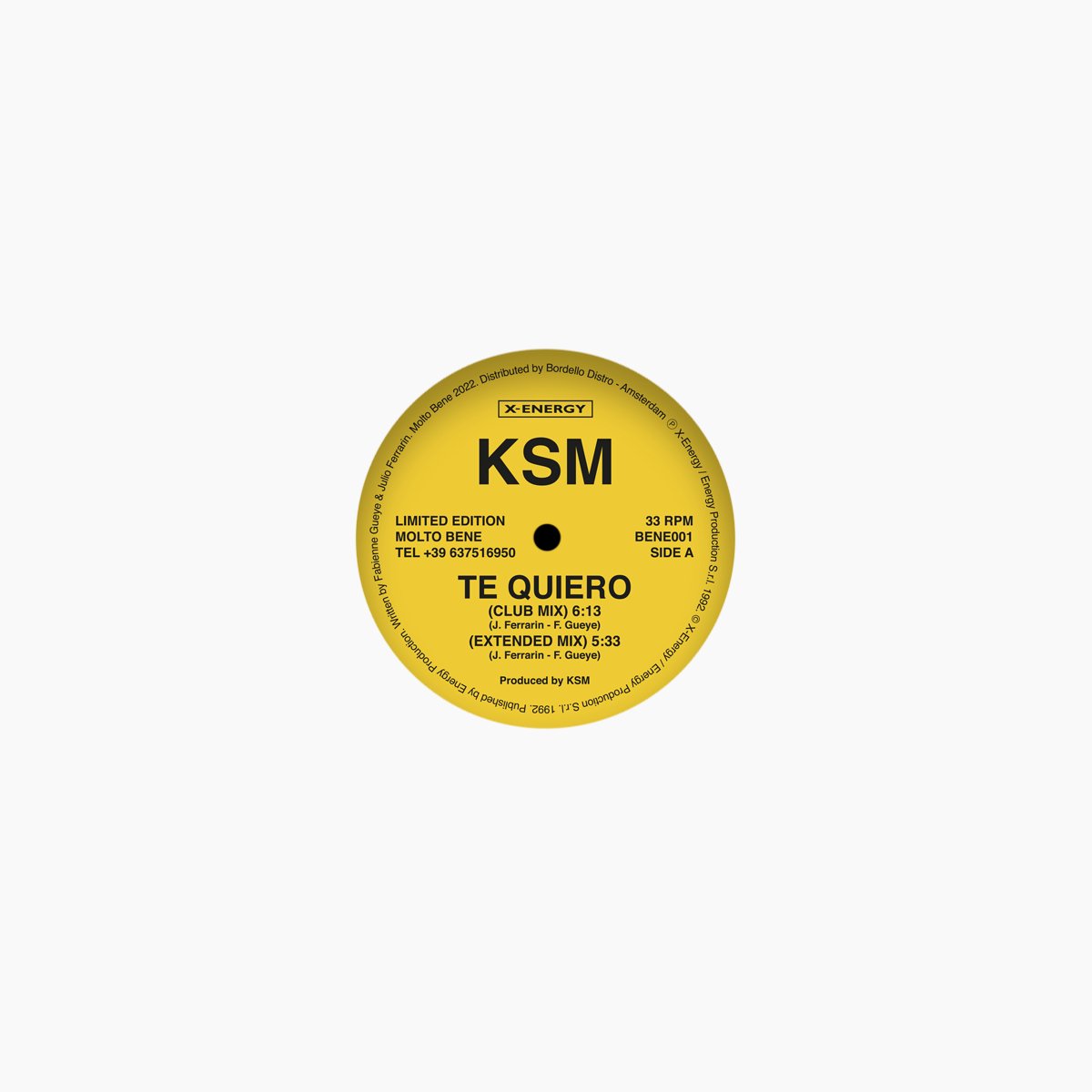 KSM - TE QUIERO / I LOVE YOU 12" ( 2022 release)