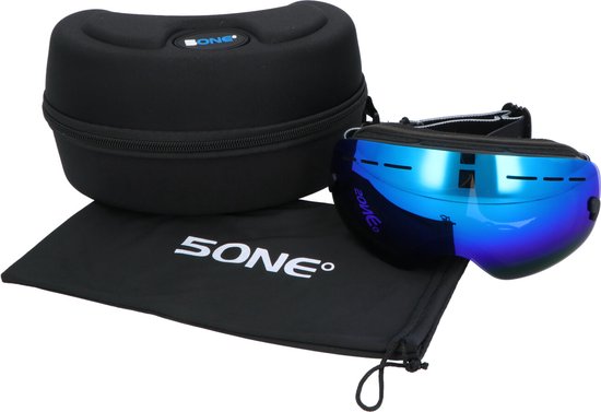 5one® Alpine 2 Blue Anti-Condens Skibril met Hardcase voor kinderen