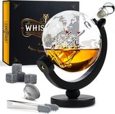 AWEMOZ Whisky Carafe - Globe - 0, 9 L - Carafe Whisky Décanter - Whisky Set - Incl. Bec verseur - Cadeaux Vaderdag des Pères - Cadeaux Pères -