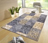 Patchwork vloerkleed Bloques - grijs/geel 120x170 cm