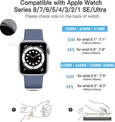Cemika Horlogeband Donker Blauw S/M - Compatible Met Apple Watch - 1 2 3 4 5 SE 6 7 8 - 38/40/41mm - Siliconen - Druksluiting - Vervanging Apple Watch Band - Waterproof - Smartwatchbandje