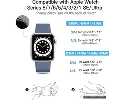 Cemika Horlogeband Donker Blauw S/M - Compatible Met Apple Watch - 1 2 3 4 5 SE 6 7 8 - 38/40/41mm - Siliconen - Druksluiting - Vervanging Apple Watch Band - Waterproof - Smartwatchbandje