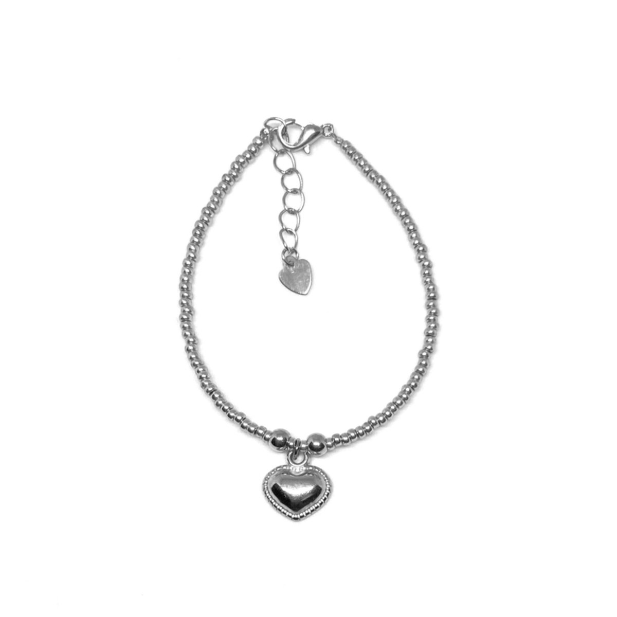 Bracelet with a heart - silver