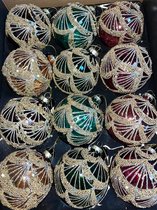 S&L Luxe Christmas Gifts Set de boules de Noël - 42 pièces - 5/6 / 7cm - verre - décoration de Noël - boule de Noël - or