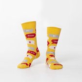 Sockston- 2 paren Talking Balloon Socks - Yellow - Grappige Sokken - Vrolijke Sokken