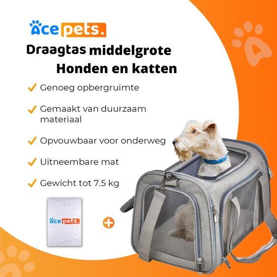 ACE Pets Chiens Travel Bag Airplane - Sac de transport pour petit Chiens - Sac de transport et sac de transport pour chien - Taille L
