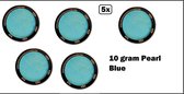 5x PXP Professional Colours 10 gram Pearl Blue - Schmink blauw festival thema feest party fun