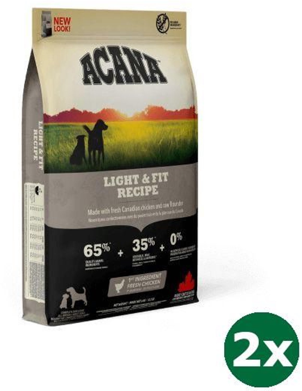 2x6 kg Acana dog light & fit hondenvoer