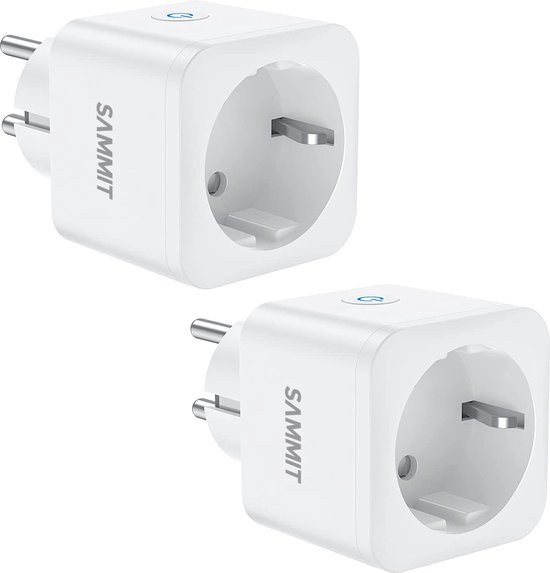 SAMMIT Slimme Stekker 2 Pack – Met energiemeter & Tijdschakelaar - Smart Plug – Wifi – Smart home