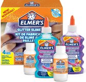 Elmer's glitterslijmkit met paarse en blauwe glitterlijm plus 2 flacons slijmactiverende Tovervloeistof | 4 stuks slime kit