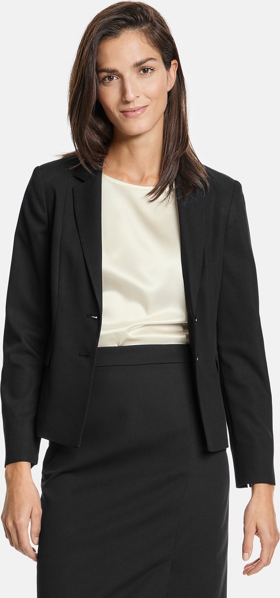 GERRY WEBER Dames Korte blazer met revers Schwarz-44