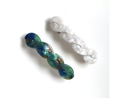 Emilie collection - haarspeld - marmer - groen - wit - 2 stuks