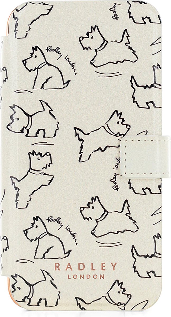 iPhone 13 Pro Max Bookcase hoesje - Radley London - Hond Wit - Kunstleer