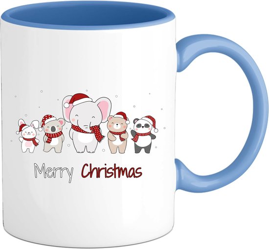 Kerstdorp mok pastel keramische kop met edelsteen cottage-ontwerp en vakantie winters tafereel 15oz - België