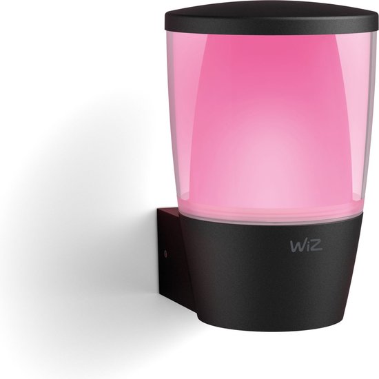 WiZ Elpas Wandlamp voor Buiten Zwart - Slimme LED-Verlichting - Gekleurd en Wit Licht - 230V