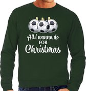 Bellatio Decorations Foute Kersttrui voetbal Kerst - sweater groen - heren XL