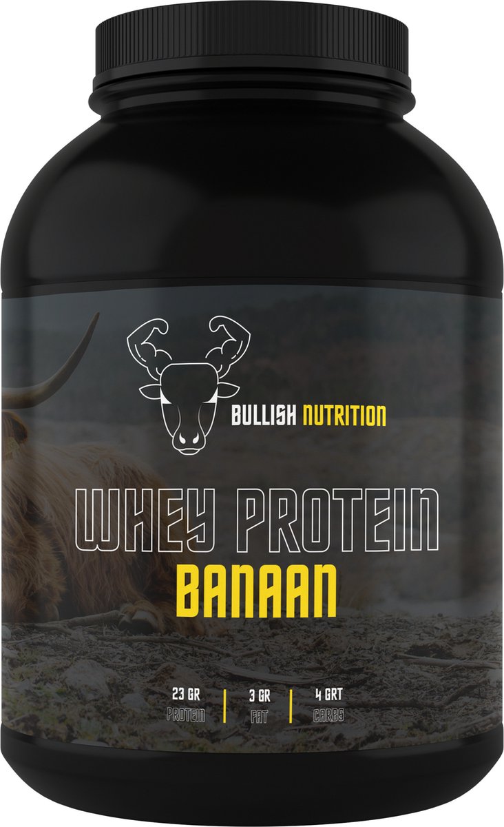 Bullishnutrition - Shake - whey proteïne - banaan - pot 1000 gram