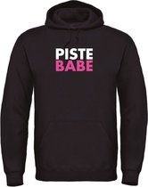 Wintersport hoodie zwart M - Piste Babe - soBAD. | Foute apres ski outfit | kleding | verkleedkleren | wintersporttruien | wintersport dames en heren