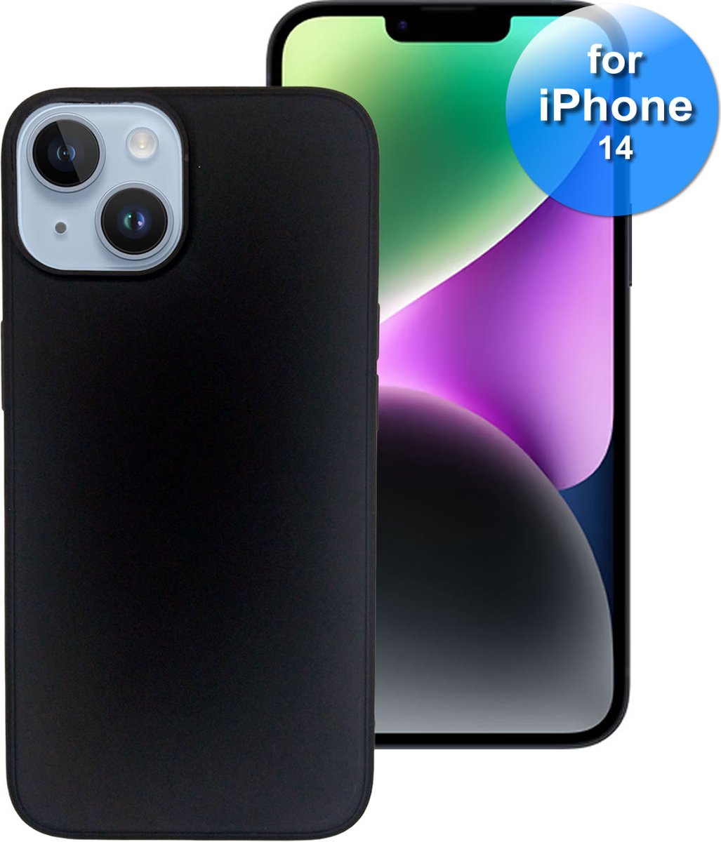 Hoesje geschikt voor iPhone 14 - telefoonhoesje - Siliconen Back Cover - Zwart