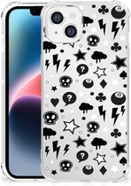 Telefoon Hoesje Apple iPhone 14 Plus Case met transparante rand Silver Punk