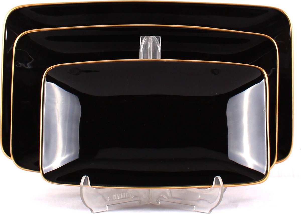 Homestar Collection - 3 delig Keramische Schalen Set - Zwart Goud - Serveer Set Black Gold Keramisch