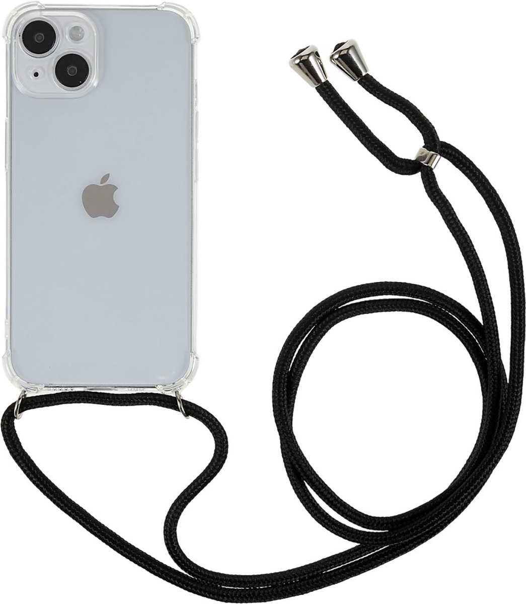 Anti-shock Back Cover voor de iPhone 14 Plus Transparant met Koord
