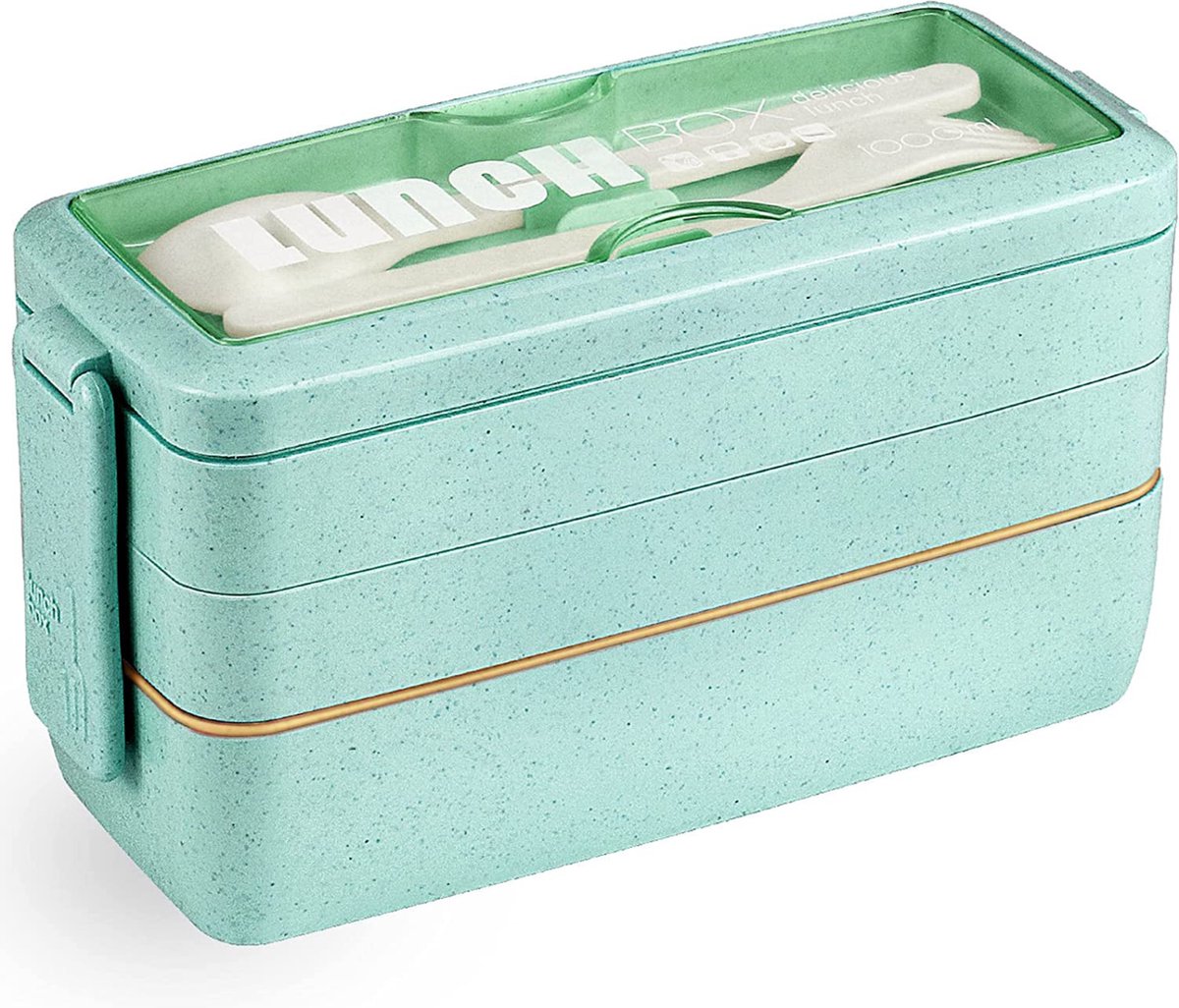 Bento box - lunchbox volwassenen en kinderen - Meal prep bakjes 3 compartimenten - container - Bento lunchbox inclusief bestek