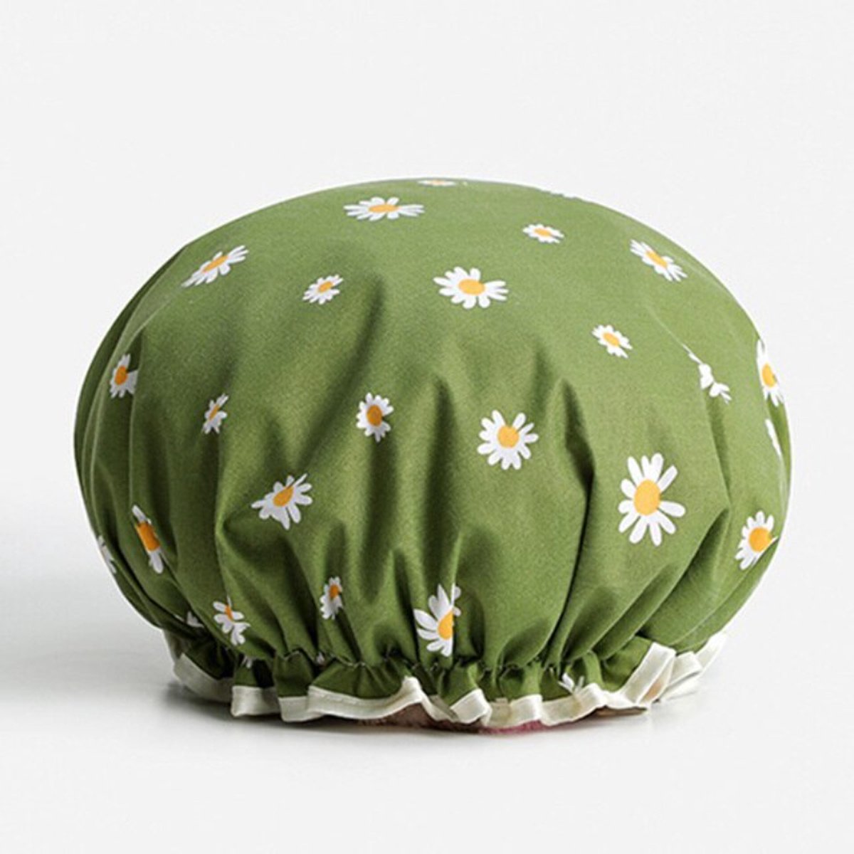 2 x Dikke Douche muts - Shower Cap - Green Daisy - Waterdicht - BadMuts - Dubbele Laag - Douchemuts Haar Cover Bedekking - Vrouwen Benodigdheden DoucheCap Badkamer Accessoires - New Age Devi