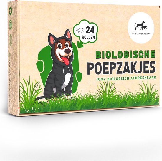 Foto: De blaffende kat biologisch afbreekbare poepzakjes hond 360 stuks poepzakjes hond inclusief poepzakjeshouder en e book hondenpoepzakjes