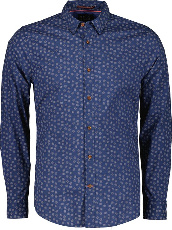 Scotch & Soda Overhemd - Slim Fit - Blauw - XXL