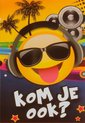 Uitnodigingskaarten - Emoticon - Tropical DJ - 6st.