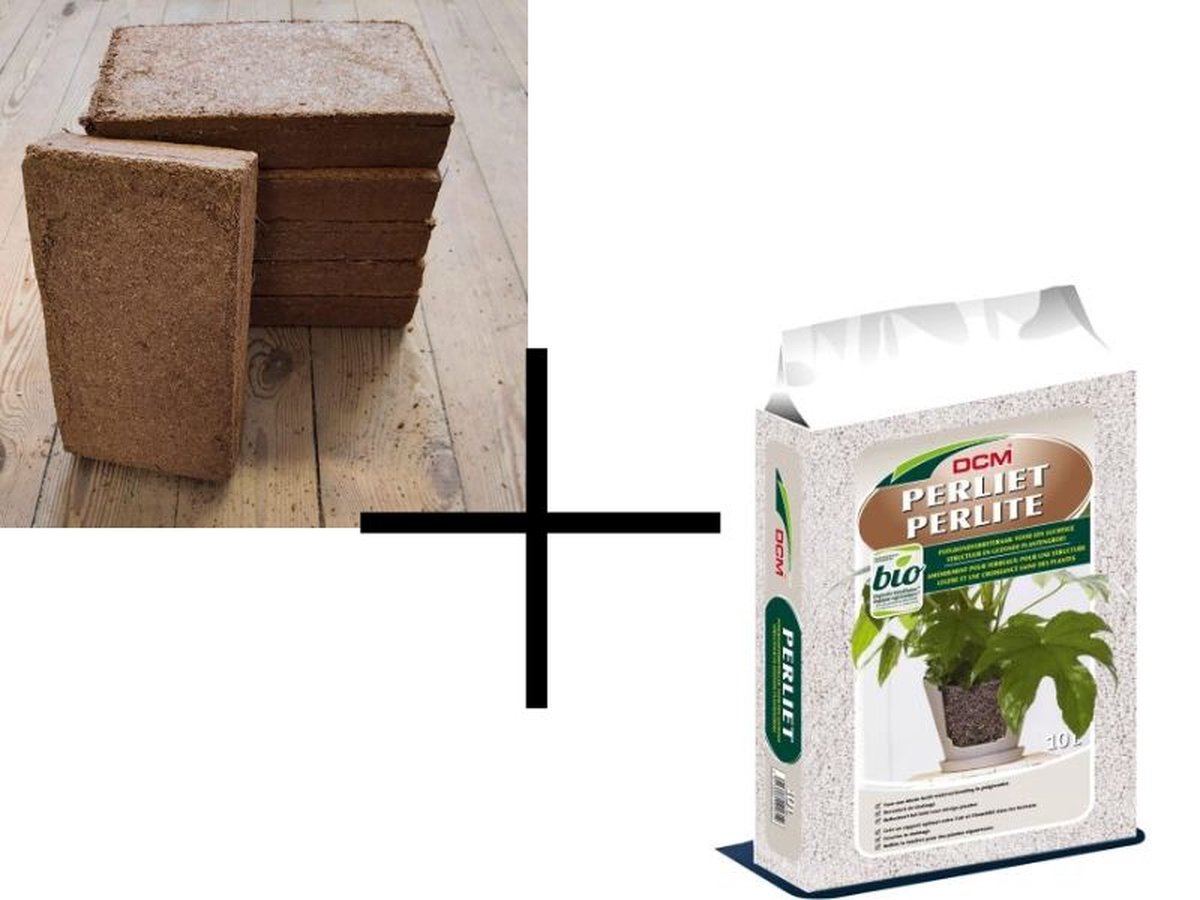 Kokos Potgrond 60L met perliet 10L voor luchtige zaaigrond mengsel
