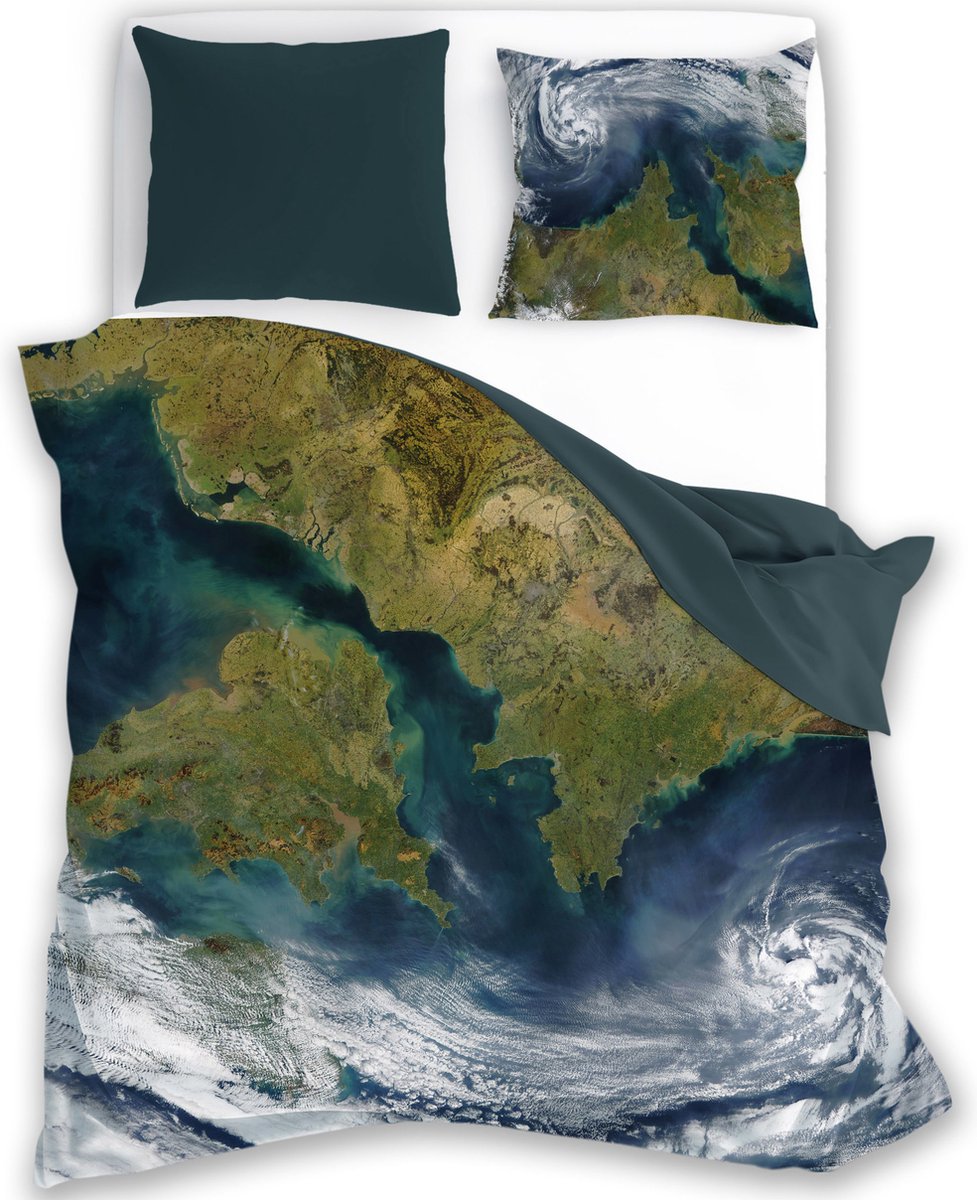 Faro Dekbedovertrek, Earth - Eenpersoons - 140 x 200 / 70 x 90 cm - Katoen