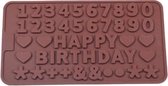chocoladevorm Happy Birthday Verjaardag siliconen vorm voor ijsblokjes chocolade fondant