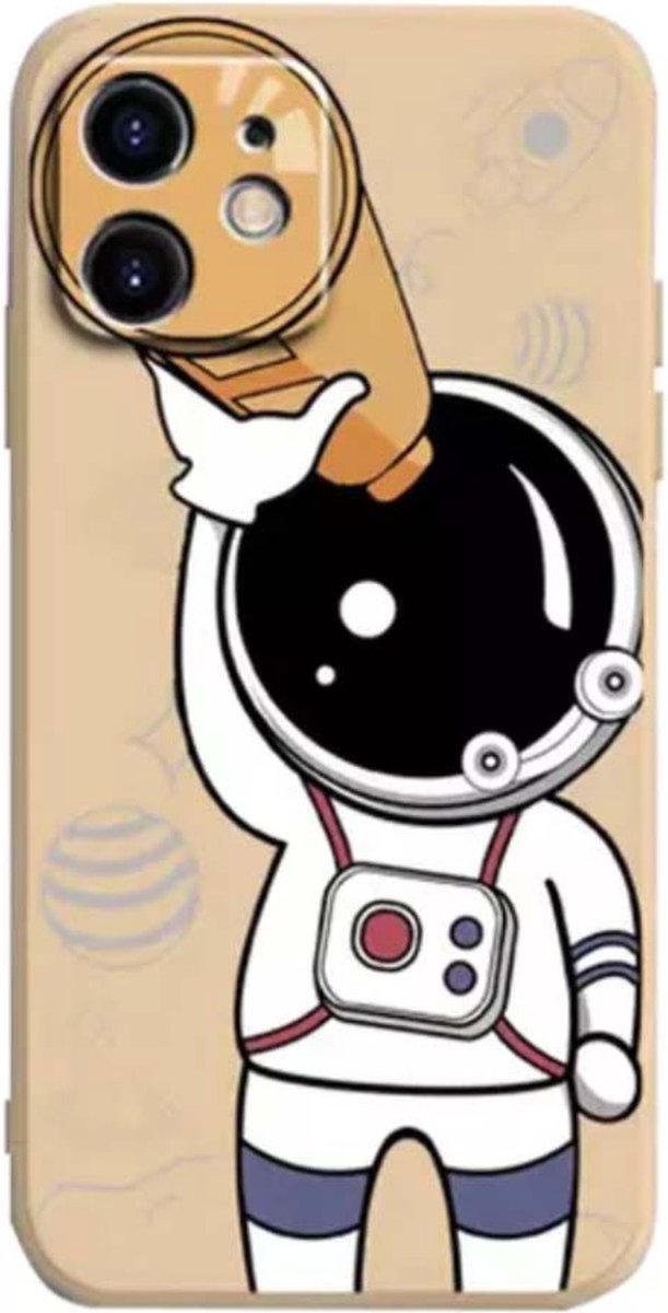 Smartphonica iPhone 11 hoesje TPU met astronaut opdruk - beige geschikt voor iPhone 11